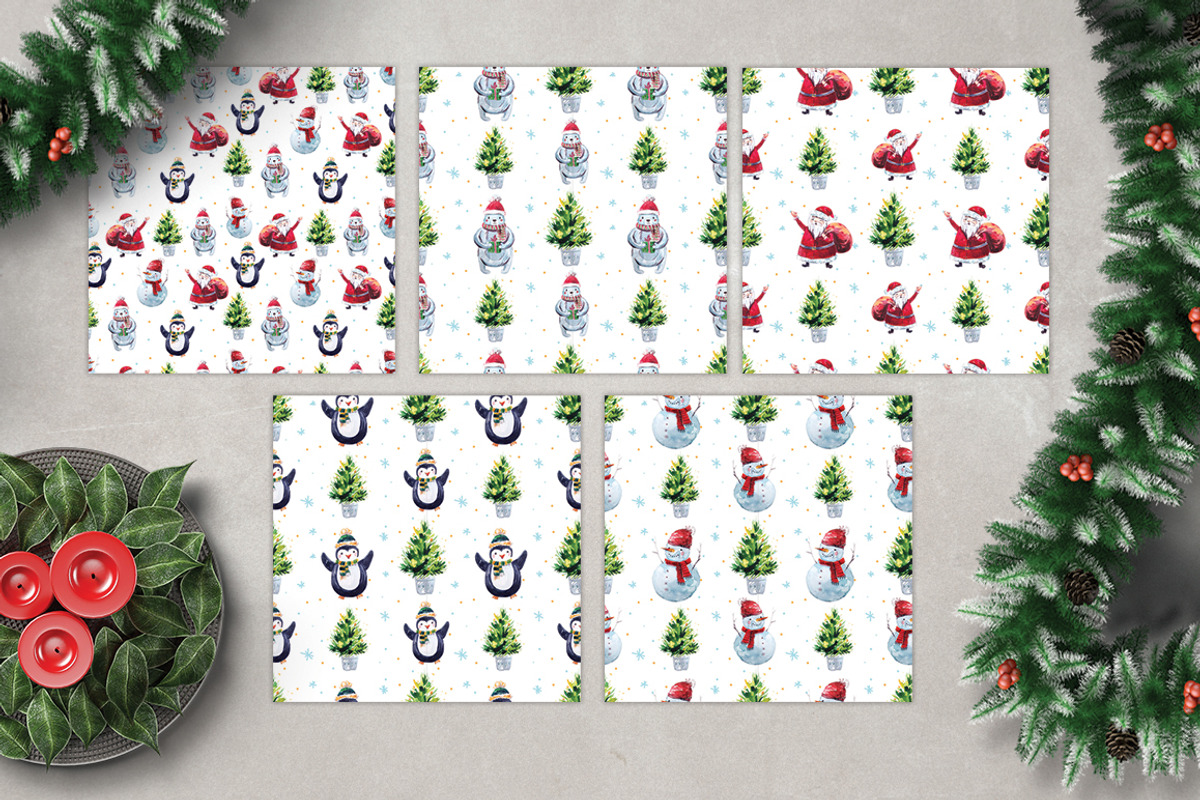 Watercolor Holly Jolly Collection., an Illustration by martynmarin (Photo 3 of 3)
