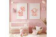 Pink Baby Elephant Clipart, an Animal Illustration by Villa 11 Estudio (Thumbnail 7 of 9)