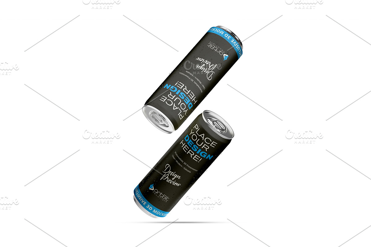 Editable Metalic Soda Can Mockup, a Product Mockup by artBit Design Studio (Photo 2 of 5)