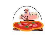 Pizza making, recipe steps set, a Food Illustration by PaperTrident (Thumbnail 6 of 8)