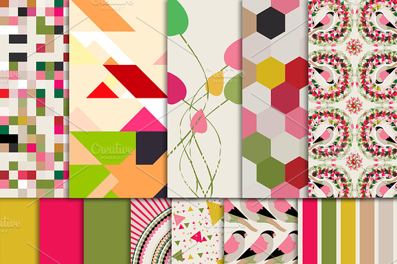 Bird pattern digital paper preview 4