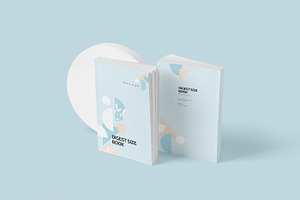 5 Digest Size Book Mockups