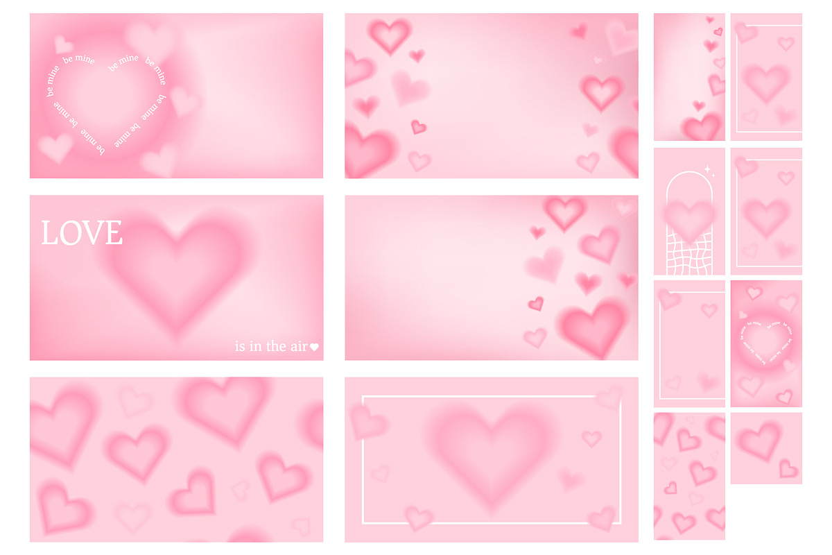 Aura Heart Gradient posters Vector, a Decorative Illustration by MariiaVD (Photo 3 of 4)