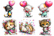 Valentine Cat Clipart Bundle, an Illustration by Daily.Designs (Thumbnail 6 of 8)