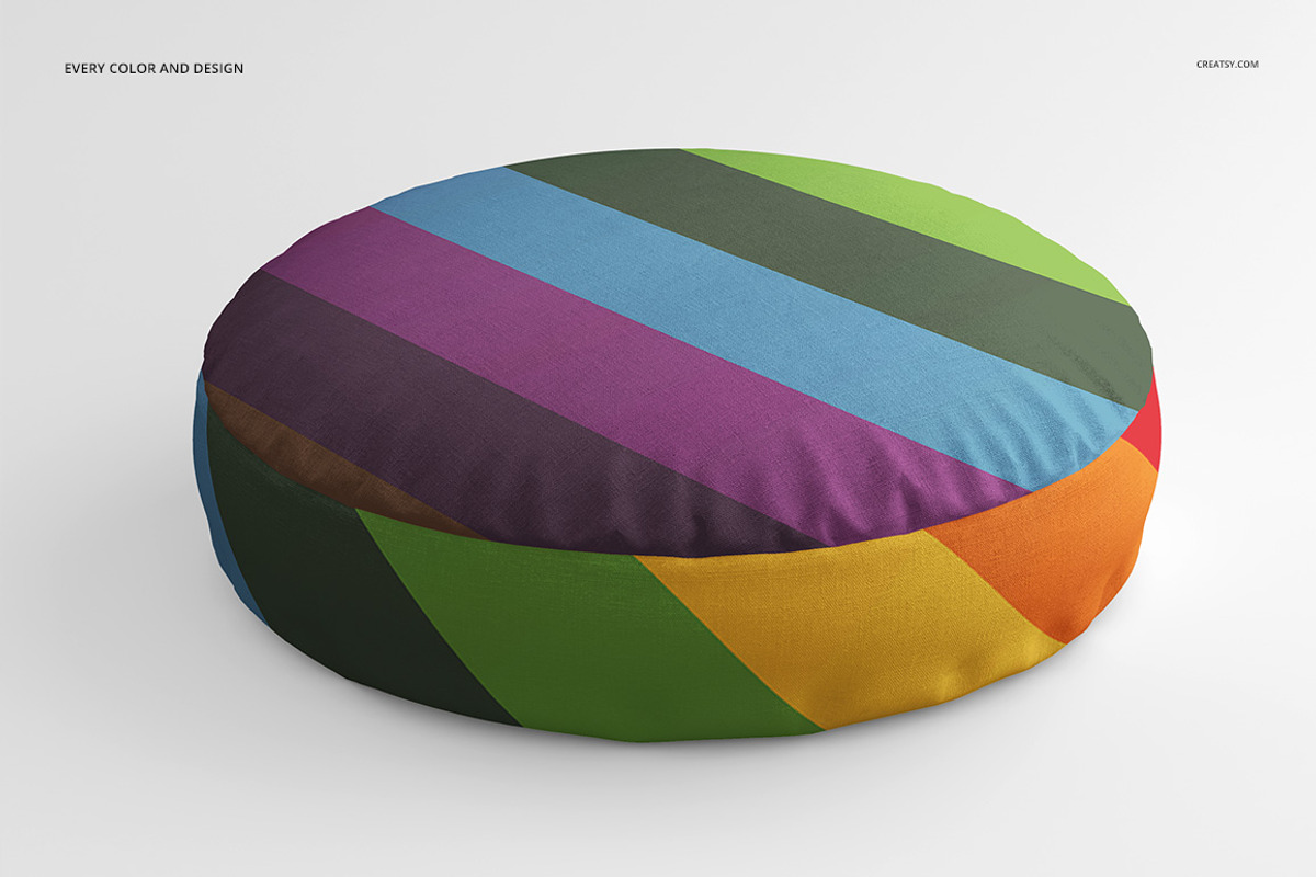 Round Cotton Pillow 2 Mockup Set, a Household Mockup by creatsy2 (Photo 4 of 7)