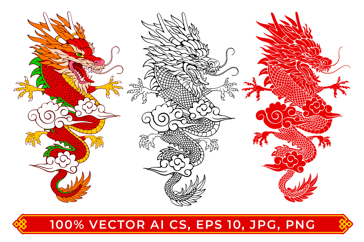 Chinese Dragon, an Animal Illustration by Vector beauty (Photo 1 of 3)
