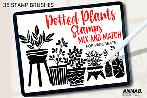 Procreate Stamps Potted Plants