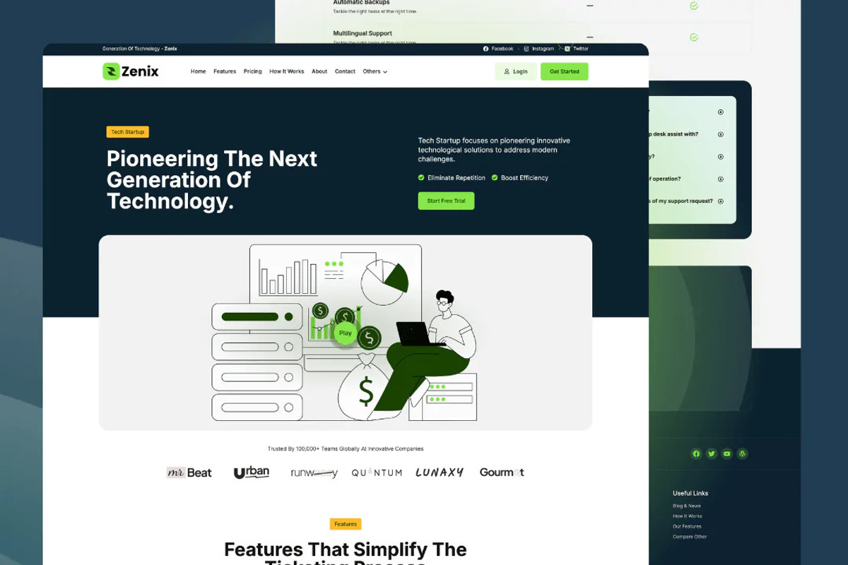 Tech Startup SaaS Elementor WP Theme