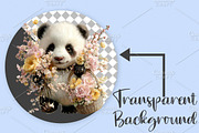 Watercolor Spring Panda Clipart PNG, an Illustration by Canvas Craft (Thumbnail 2 of 7)