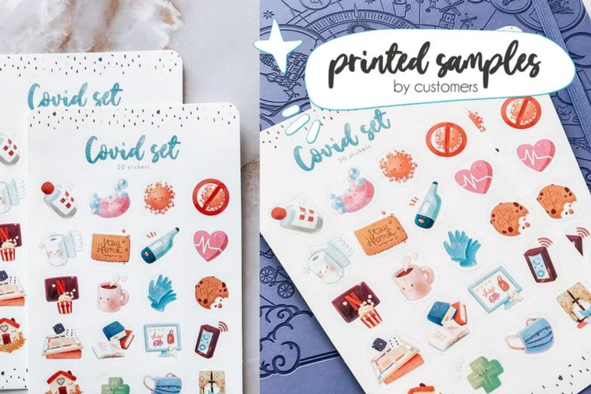 20 Quarantine printable stickers •, an Icon by Alphabelli