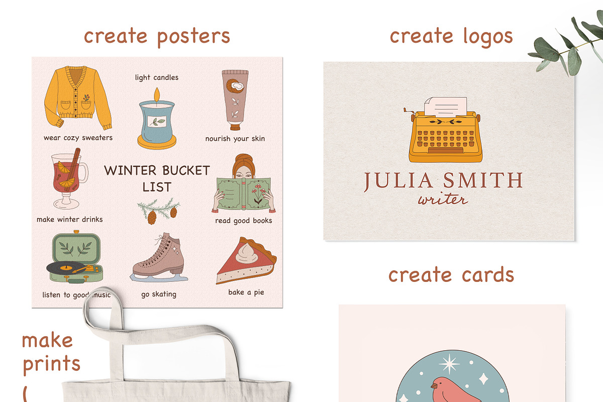 Winter everyday color icon set, an Icon by NatalieArtShop (Photo 2 of 9)