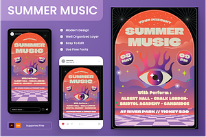 Psychedelic Music Festival Flyer, a Flyer Template by Annora Studio