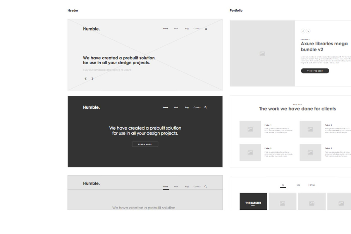 Axure Website framework widget Kit, a Wireframe Template by Humble UX (Photo 2 of 3)