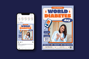 World Diabetes Day Flyer, a Flyer Template by iDoodle Studio
