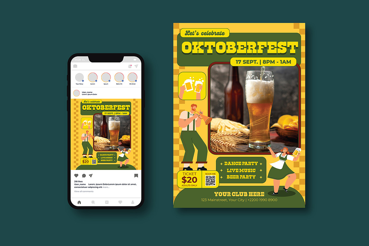 Oktoberfest Flyer, a Flyer Template by iDoodle Studio