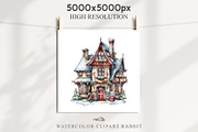 Christmas Santa Elf House Clipart, a Seasonal Illustration by Rabbit Heart (Thumbnail 8 of 10)