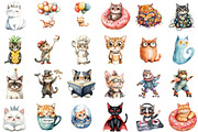Quirky Crazy Cats Sublimation Clipar, an Illustration by Sublimation Artist (Thumbnail 2 of 6)