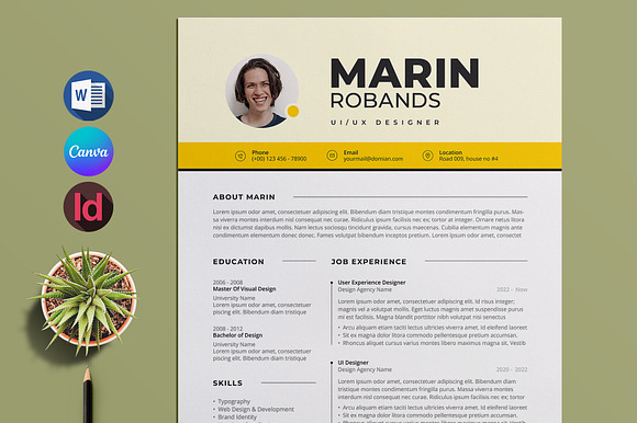 Clean Resume Template | Word & Canva preview 8