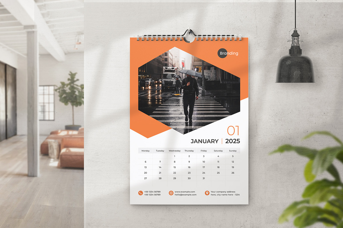 Wall Calendar 2025, a Marketing Template by DesignOriel (Photo 1 of 7)