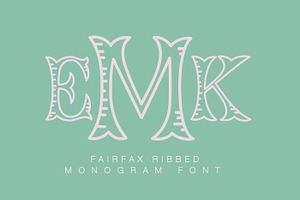 Fairfax Ribbed Monogram Desktop Font, a Font by HERRINGTON DESIGN