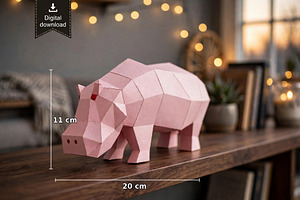 Hippo sculpture - 3d papercraft