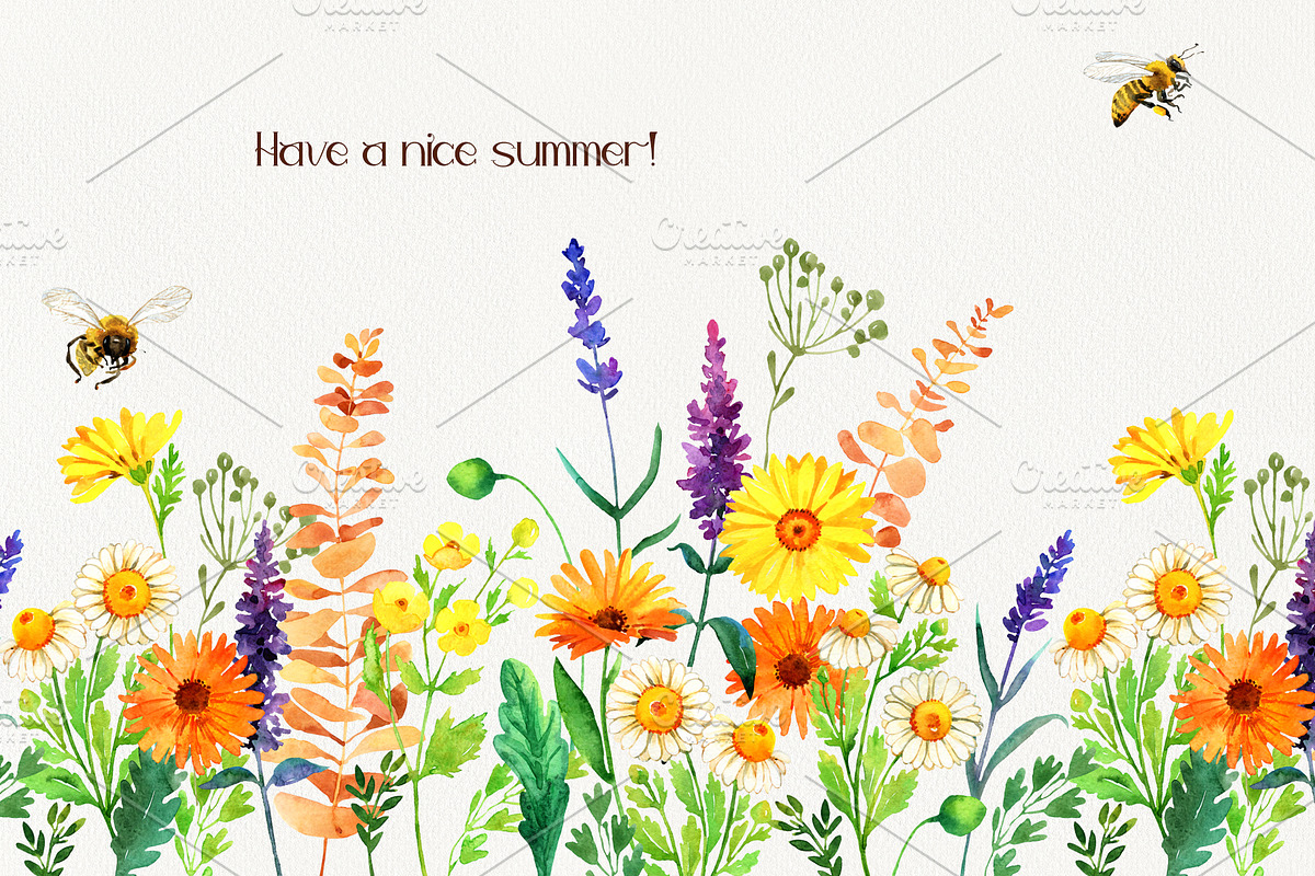 Honey Bee Summer Tea Clipart, a Food Illustration by TanyaOak (Photo 12 of 12)