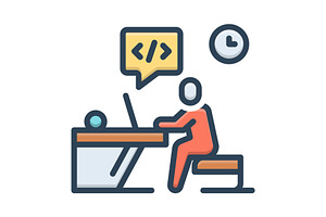 Developer programming color icon, a Duotone Icon by Creative priyanka