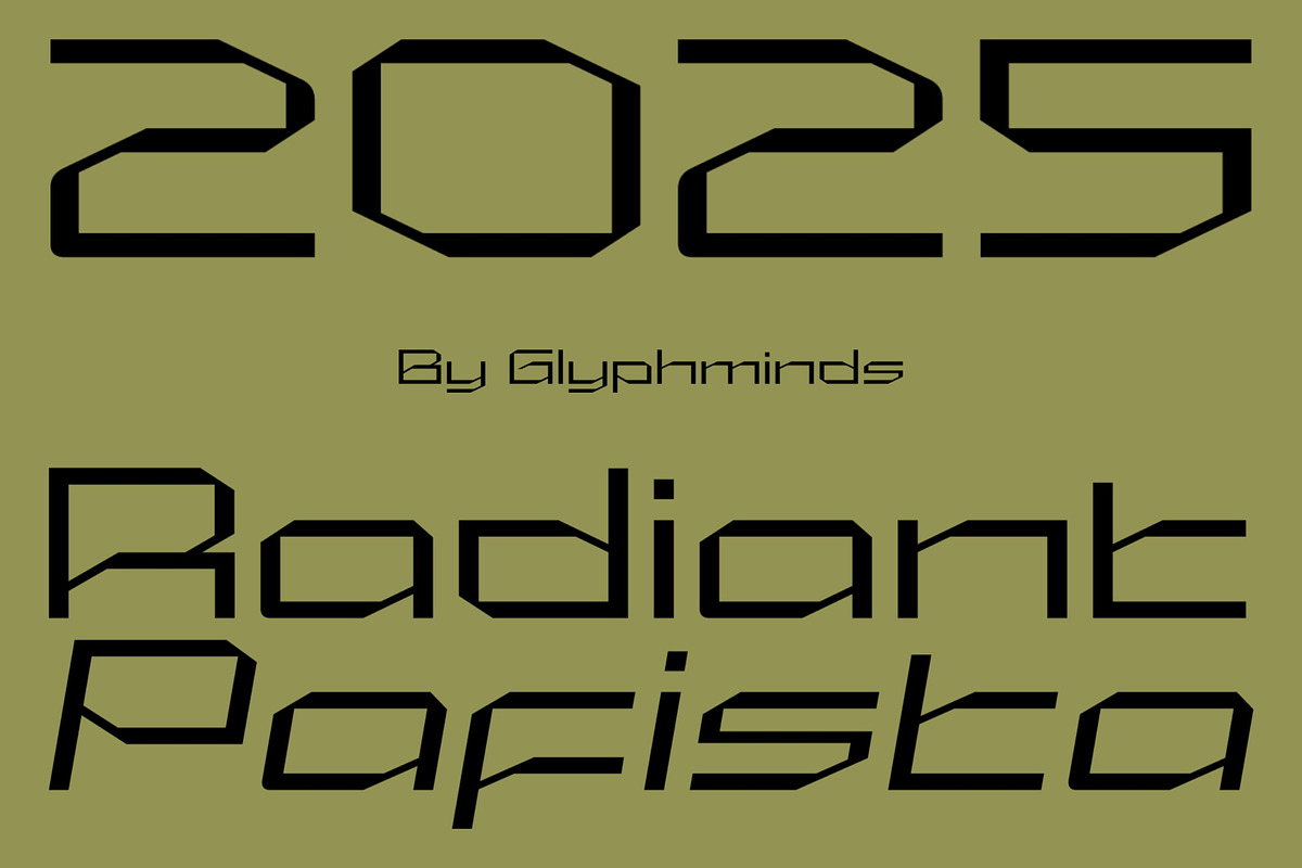 Futuristic Tech Font: Radiant Pafist, a Sans Serif Font by Glyphminds Studios (Photo 1 of 9)