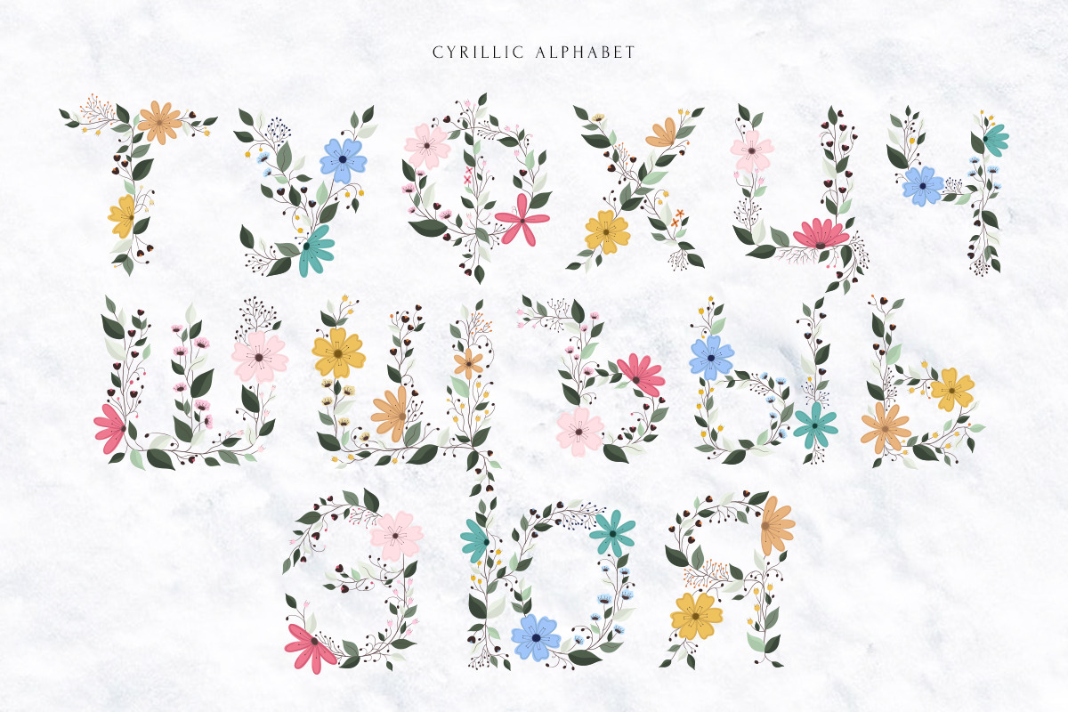 Awesome Blossom alphabet, a Symbol Font by Alice_Evans (Photo 9 of 16)