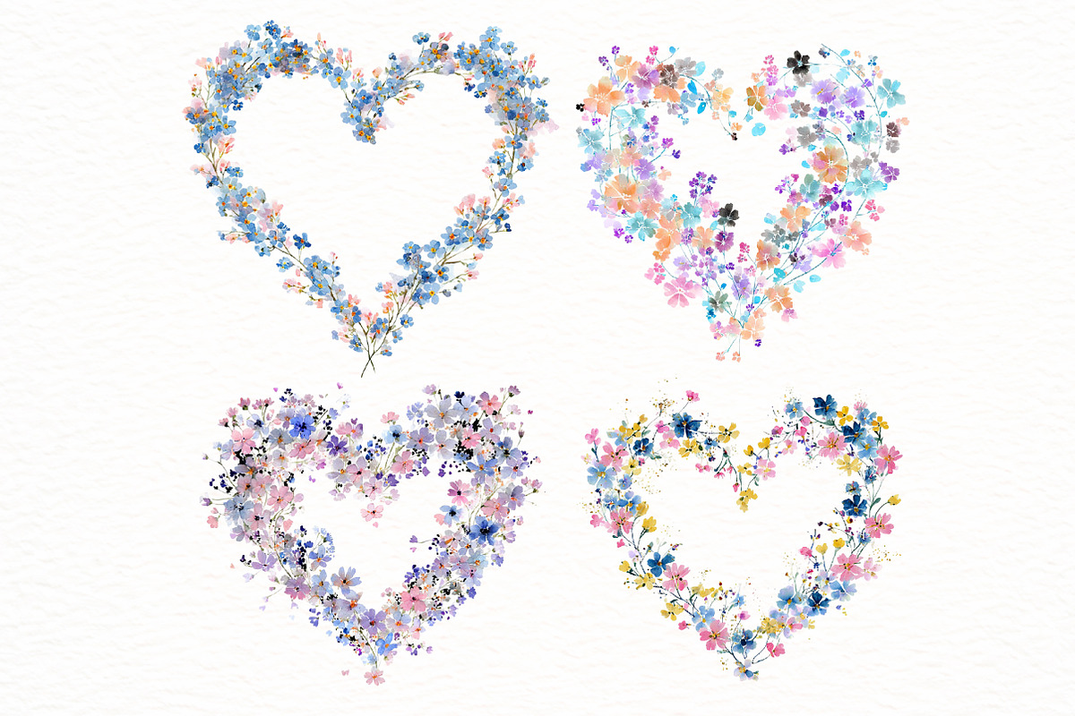 Spring Floral Hearts Frames Clipart, an Illustration by Designworld (Photo 4 of 7)