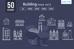 Building Line Vector Icons V2, an Outline Icon by Jumbo Icons