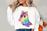 Iridescent Ghost Pumpkin PNG, an Illustration by Watercolor design (Thumbnail 2 of 4)