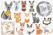 Cool Cats. Cliparts, Patterns, ABC., an Animal Illustration by DearLetters (Thumbnail 10 of 17)