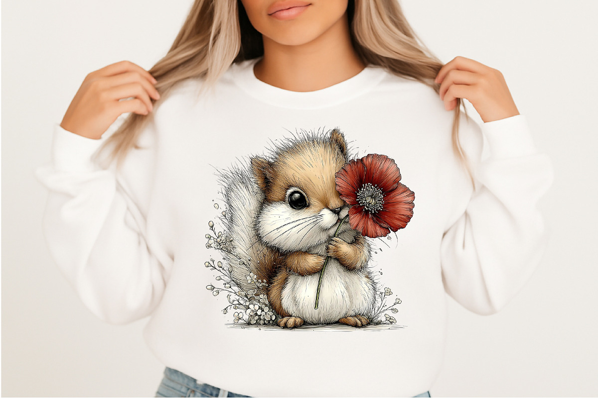 Whimsical Spring Squirrel Clipart, an Illustration by Craft Nest (Photo 7 of 11)