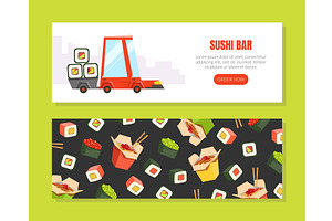 Sushi Bar Landing Page Templates, a Food Illustration by TopVectors