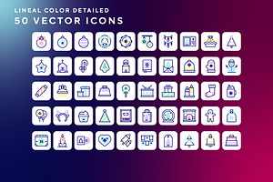 Christmas decoration icons, an Outline Icon by Wencory