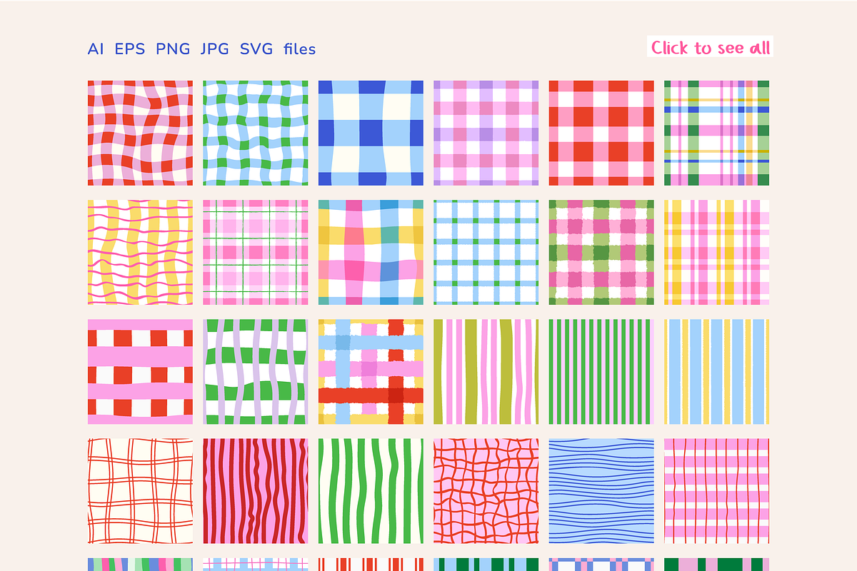 Funky Stripes & Checks Patterns, a Pattern Graphic by Felizabeth Design