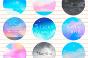 Watercolor Sticky Notes, an Illustration by MoodyPapers (Thumbnail 1 of 2)