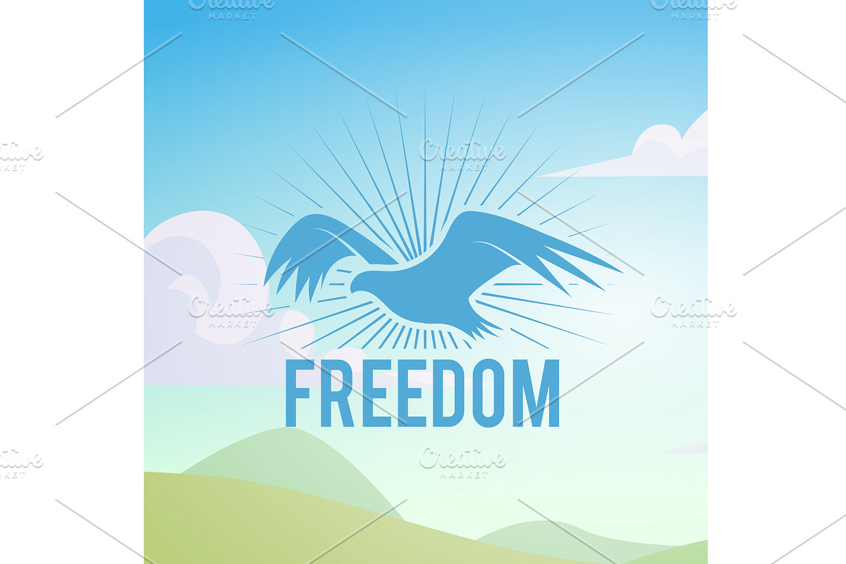 Freedom background. conceptual, an Illustration by Onyx