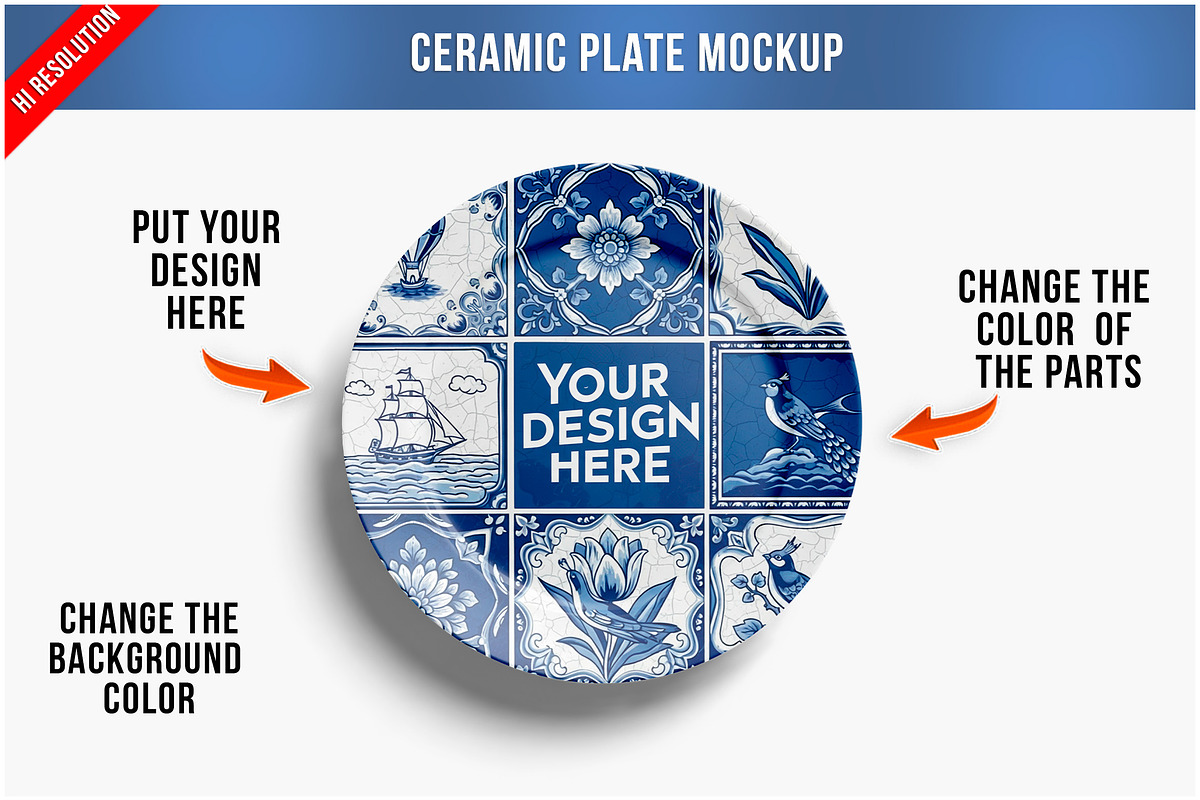 Ceramic Plate Mockup PSD, a Product Mockup by Bruno's Shop (Photo 1 of 4)