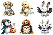 Cute Animal Halloween Clipart, an Illustration by DreamArtGraphic (Thumbnail 4 of 5)