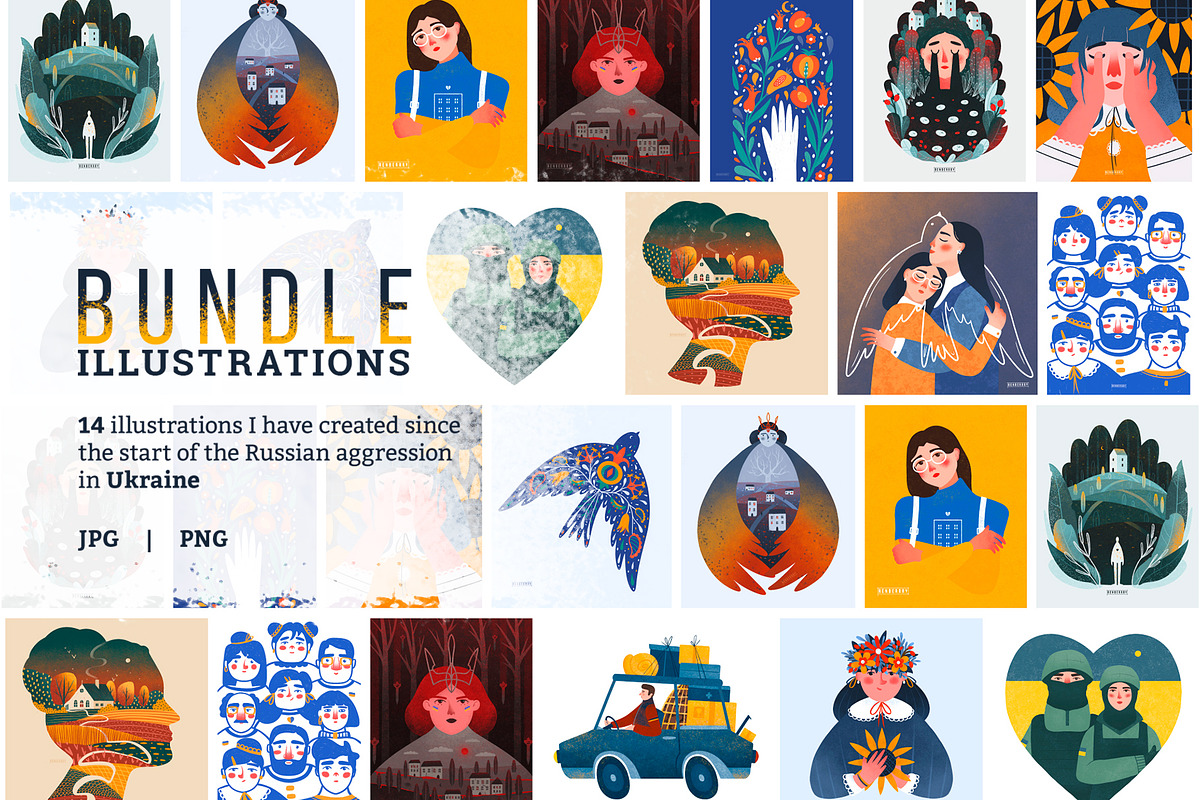 Stand with Ukraine. Illustrations, a Person Illustration by Renberrry.Store (Photo 1 of 9)