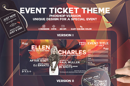 Event Ticket, a Stationery Template by VladAlexandru93