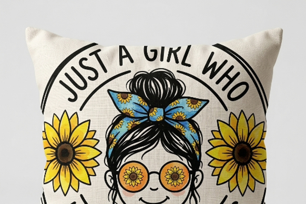Just A Girl Who Loves Sunflowers PNG, a Shirt Mockup by Vector Stall (Photo 14 of 15)