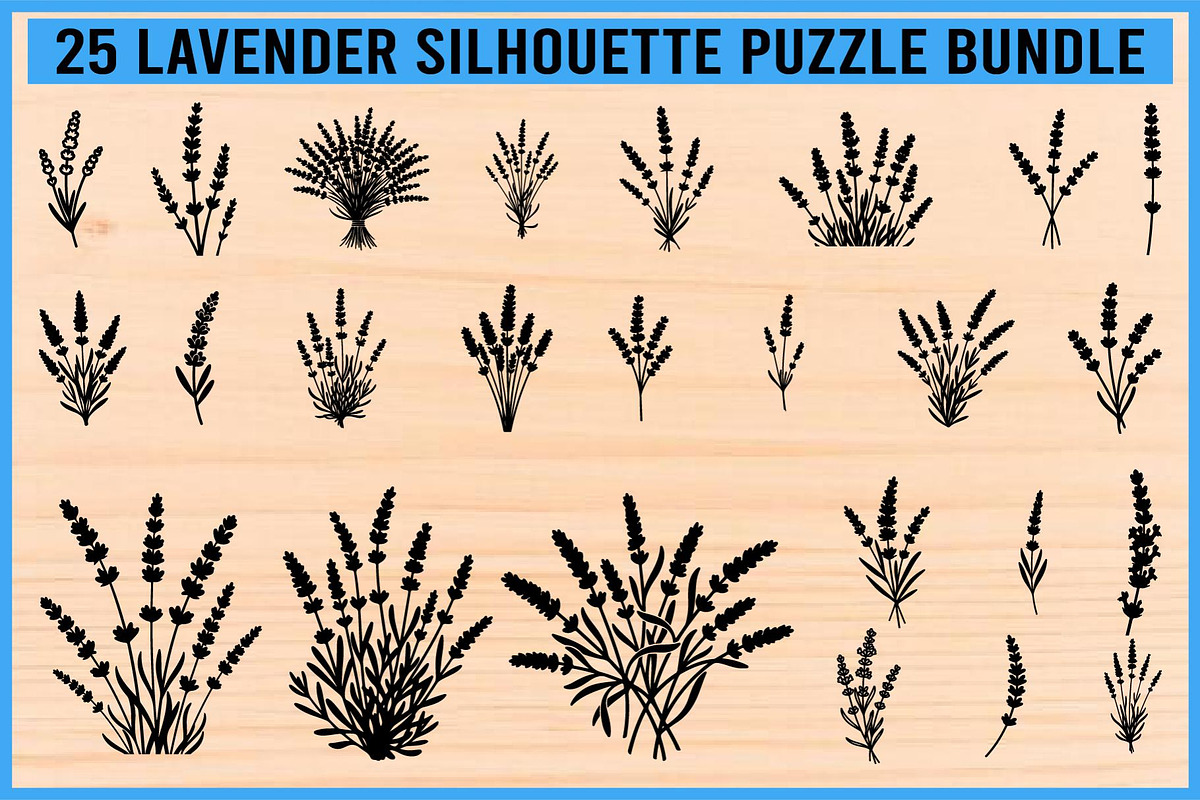 Lavender Silhouette Puzzle Bundle, an Object Illustration by Designer_Momina (Photo 8 of 8)