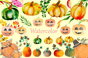 Watercolor Halloween Clipart, an Object Illustration by Digital Studio