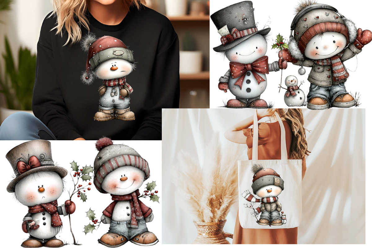 Whimsical Christmas Snowman clipart, an Illustration by Designworld (Photo 4 of 6)