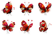 watercolour valentines-day butterfly, an Illustration by CreationArt (Thumbnail 2 of 7)