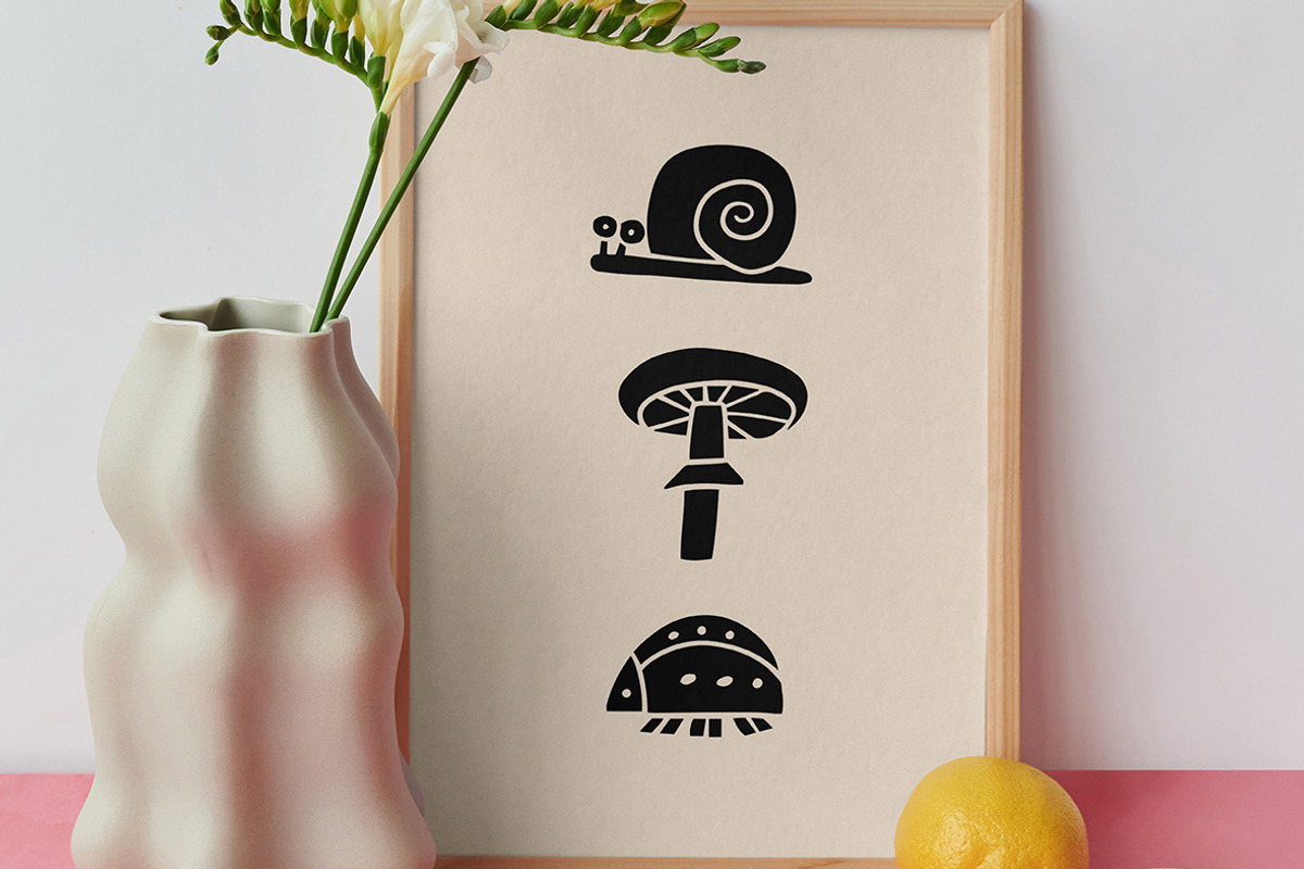 Linocut Meadow Clipart Bundle, an Illustration by ClayStudio (Photo 4 of 8)