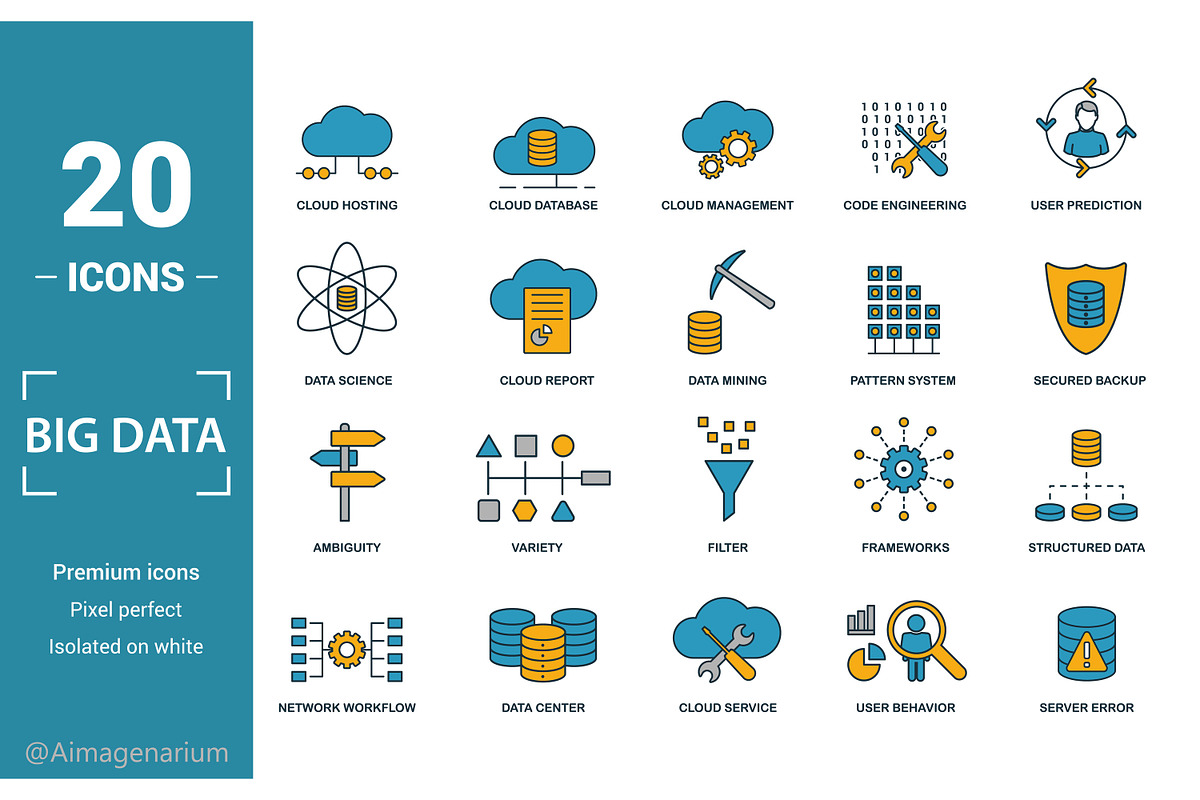 Big Data Two Color Icon Set, an Object Graphic by Aimagenarium@gmail.com (Photo 1 of 3)